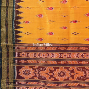 Yellow Mayur Chandrika Khandua Silk Saree