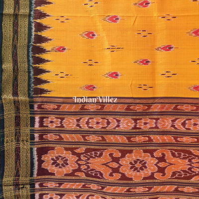 Yellow Mayur Chandrika Khandua Silk Saree