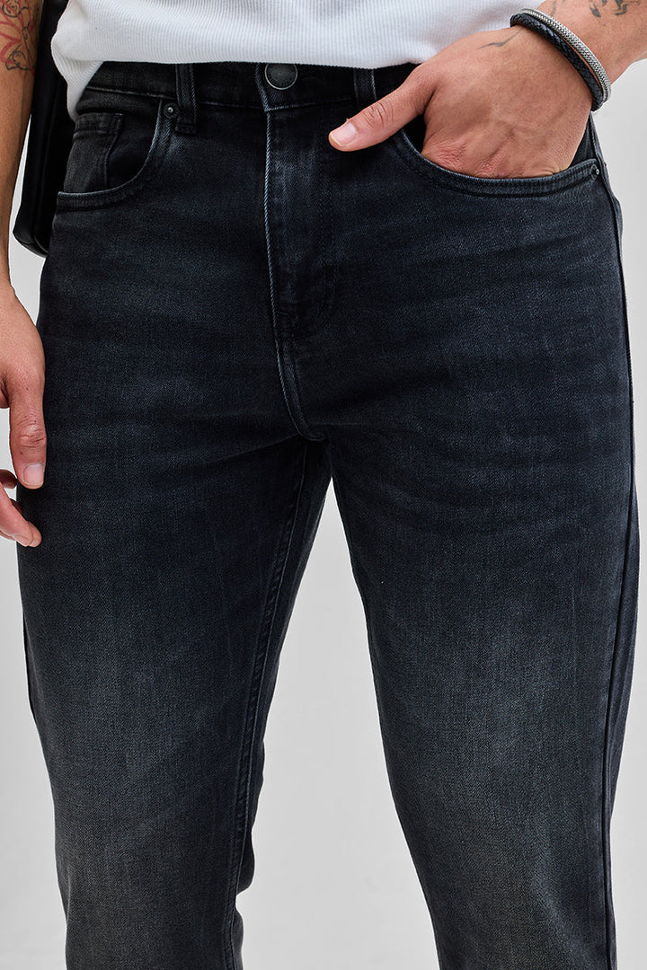 Charcoal Grey Tapered Fit Jeans