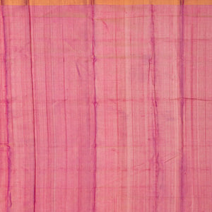 Blue Handloom Uppada Plain Silk Saree With Pink Border