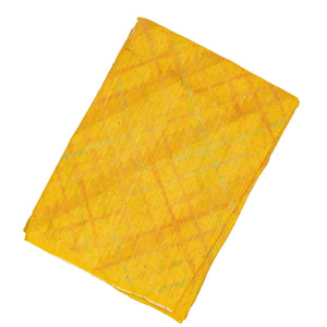 Mustard Woven Tussar Silk Saree With Printed Stripes
