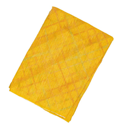 Mustard Woven Tussar Silk Saree With Printed Stripes