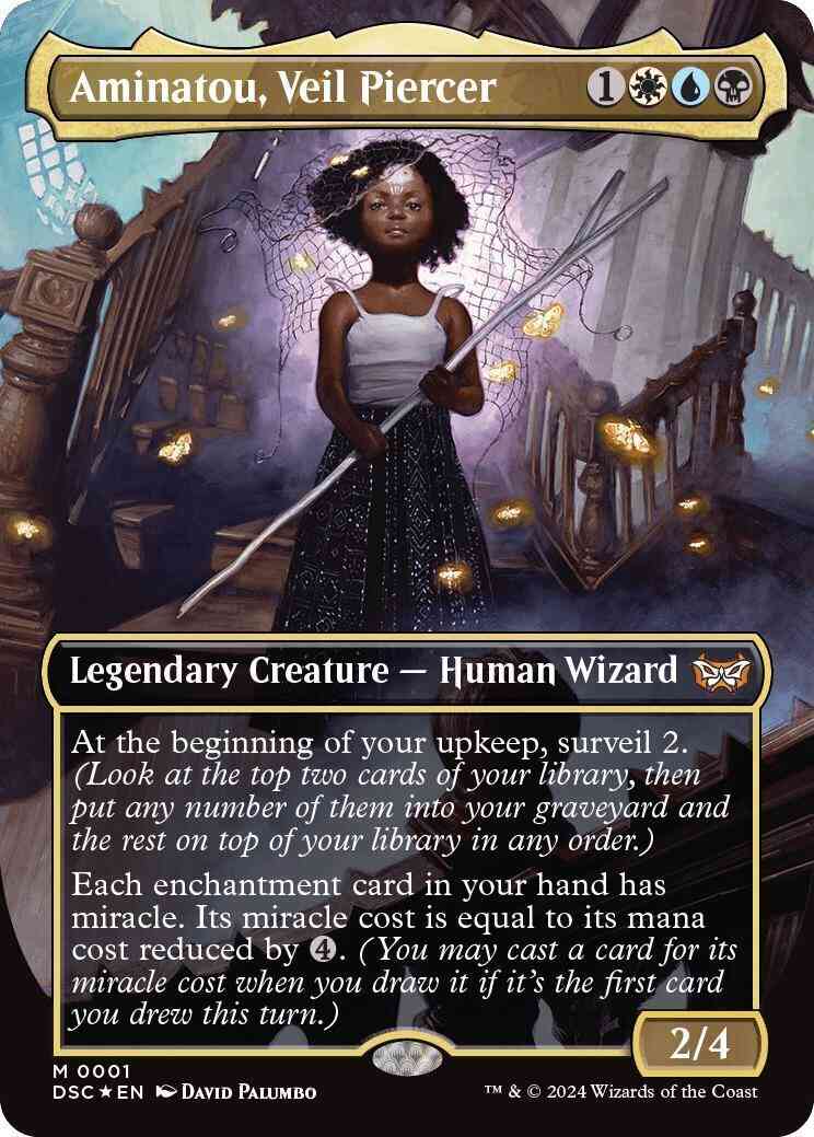 Aminatou, Veil Piercer [1] [Borderless] [Duskmourn: House of Horror: Commander] [Non-Foil]