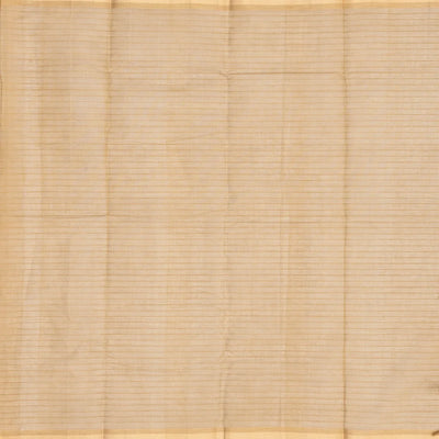 White Handloom Village Cotton Saree With Cross buttas in Red and Black