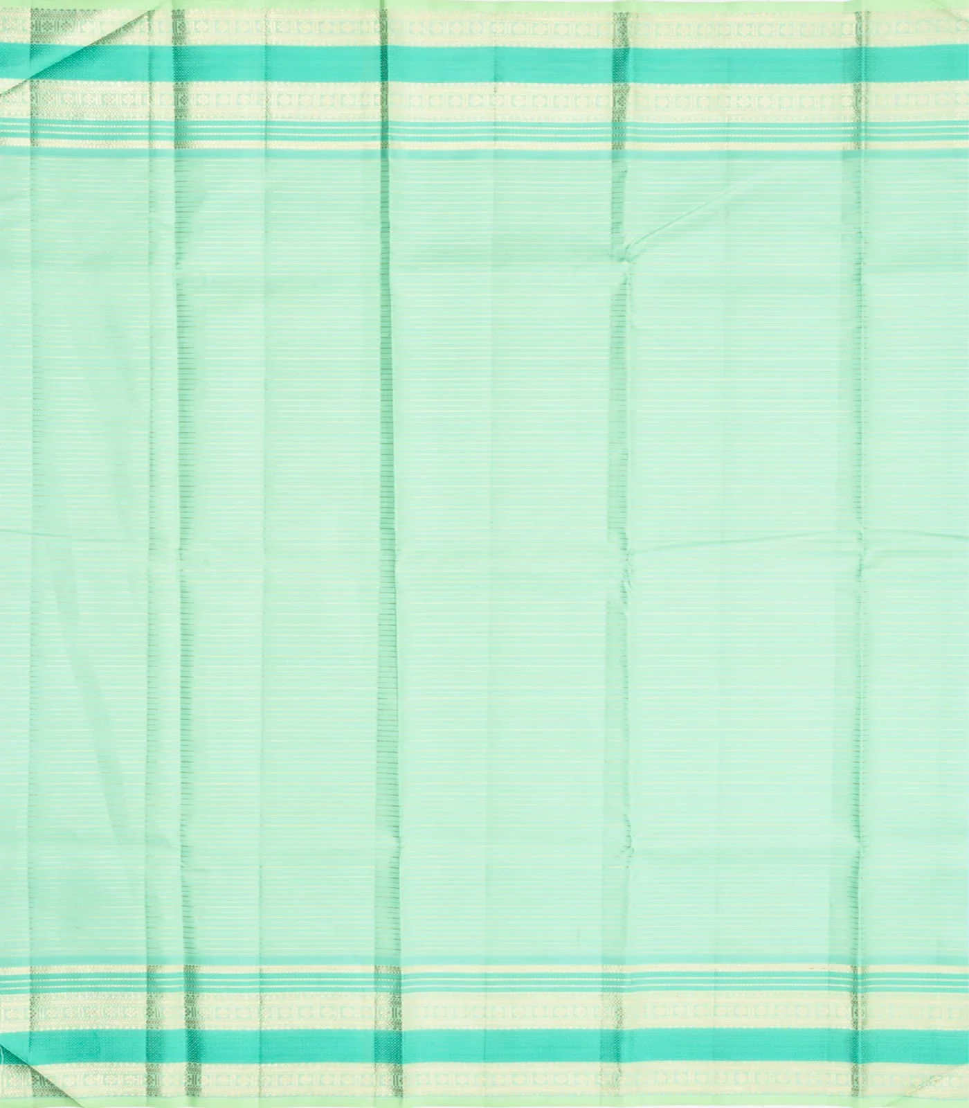 Light Green Handloom Kanchipuram Silk Saree With Zari Stripes