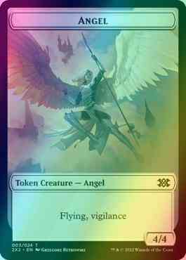 Angel Token (03) // Saproling Token (17) [Double Masters 2022: Tokens] [Foil]