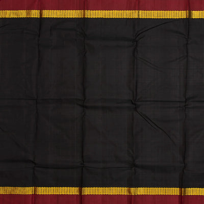 Yellow Handloom Kanchipuram Korvai Silk Saree And Checks