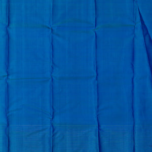Blue Handloom Kanchipuram Silk Saree With Square Buttas