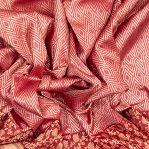 Pink Handloom Kanchipuram Tissue Silk Saree With Diamond Motifs