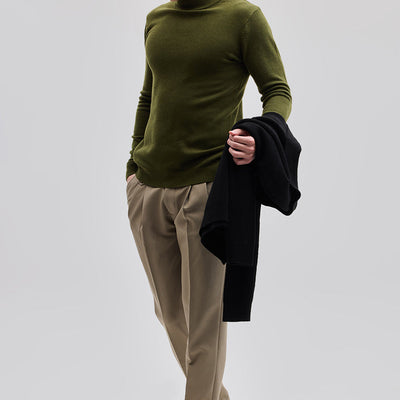 Olive Knitted Sweatshirt