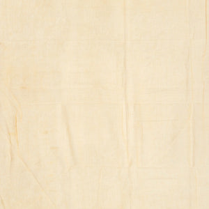 Cream Bengal Cotton Saree With Square & Floral Motifs