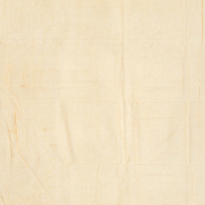 Cream Bengal Cotton Saree With Square & Floral Motifs