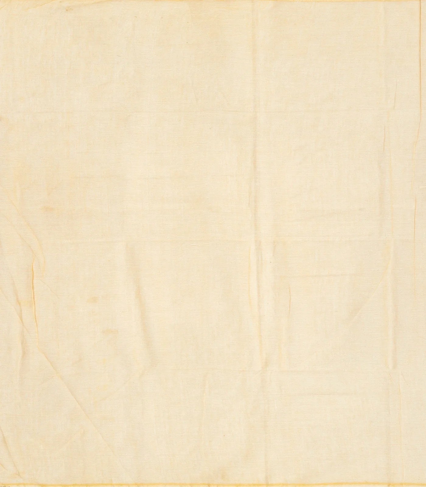 Cream Bengal Cotton Saree With Square & Floral Motifs