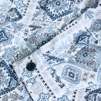 Light Blue Geometric Corduroy Jacket