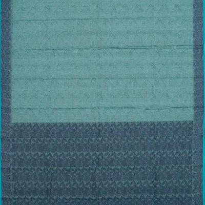 Shadow Green Bengal Cotton Saree With Floral Motifs