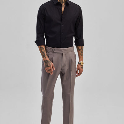 Black Stretchable Slim Fit Shirt
