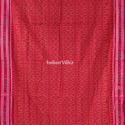 Orange Red Mayur Chandrika Maniabandha Cotton Saree
