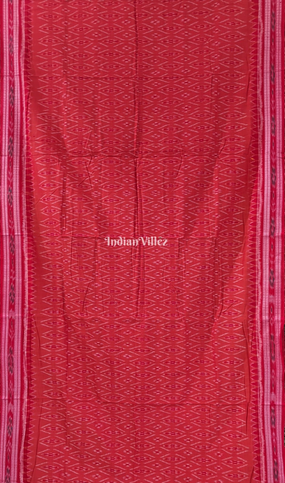 Orange Red Mayur Chandrika Maniabandha Cotton Saree
