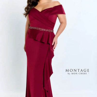 Montage 221976 Long Ruffle Slit Formal Evening Dress