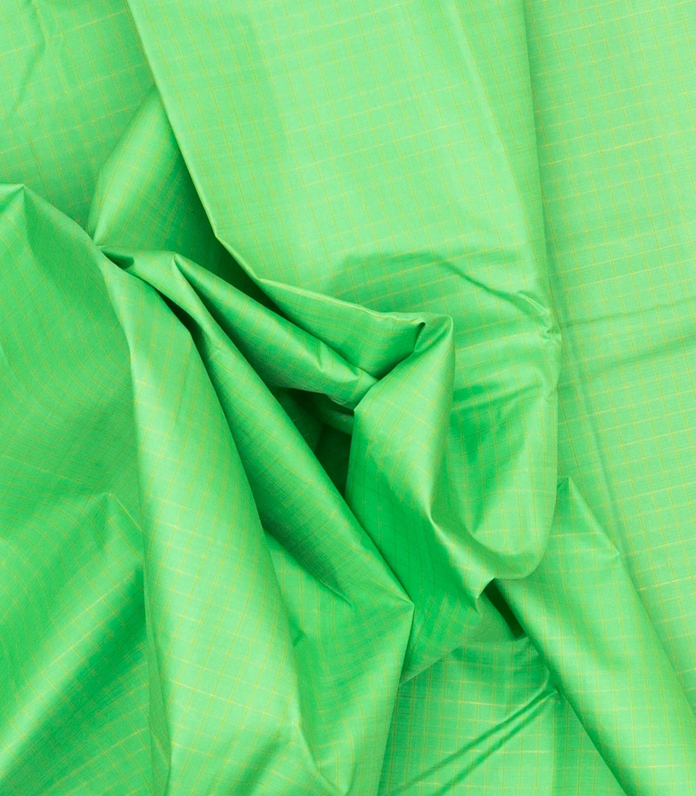 Mint Green Handloom Kanchipuram Korvai Silk Saree With Contrast Border