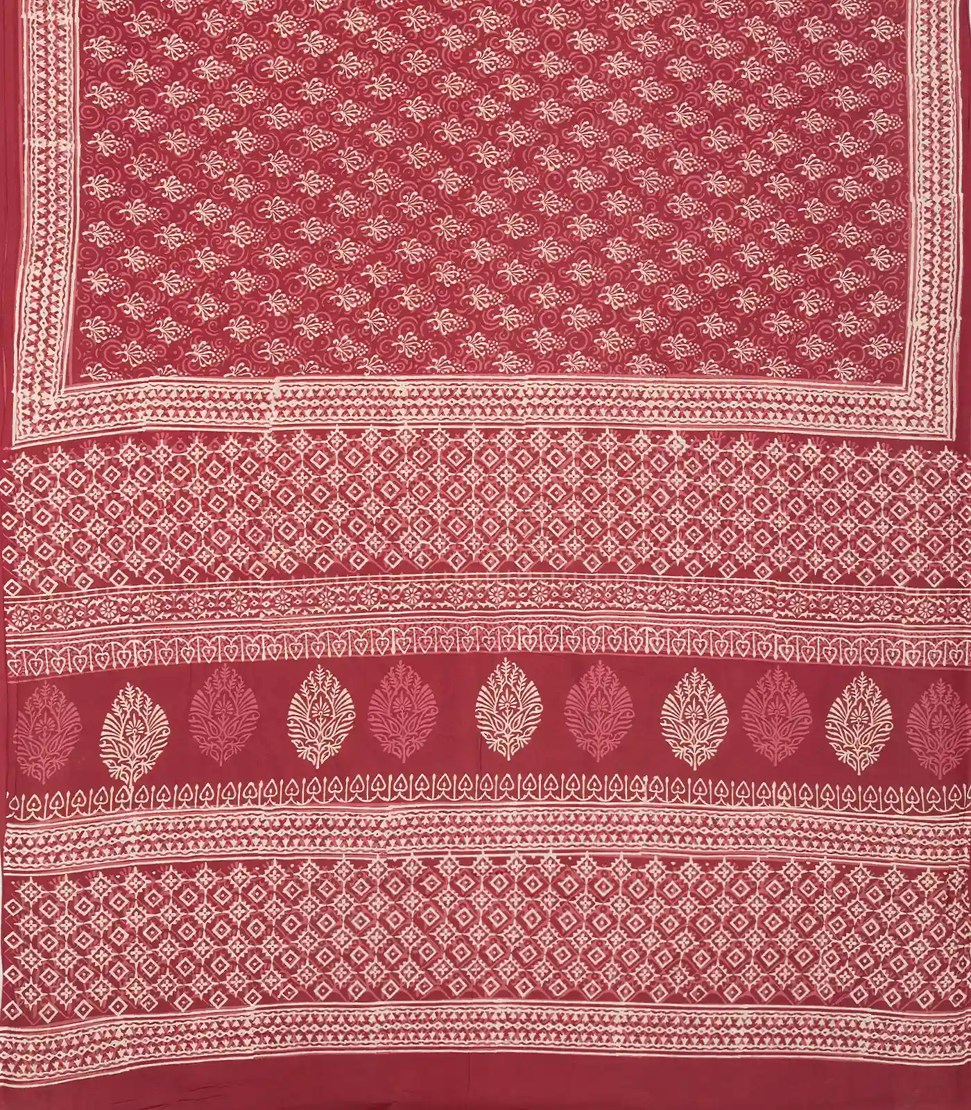 Brown Woven Jaipur Cotton Saree Printed With Floral  Motifs