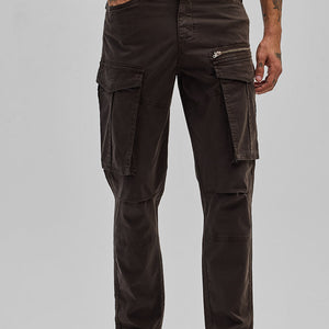 Dark Brown Relaxed Fit Cargo Pants