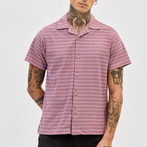Pink Box Fit Stripes Shirt