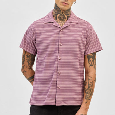 Pink Box Fit Stripes Shirt