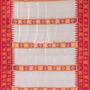 Off White Pasapali Khandua Silk Saree