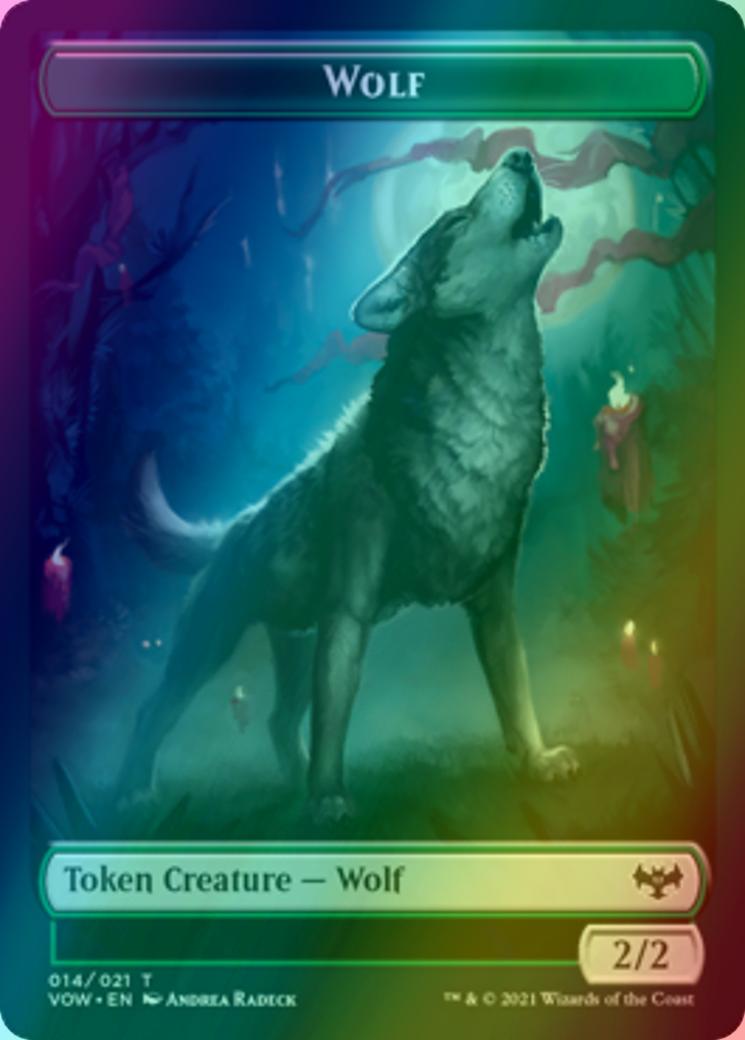 Blood Token (17) // Wolf Token (14) [Innistrad: Crimson Vow: Tokens] [Foil]