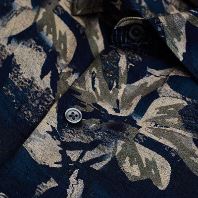 Navy Textured Floral Shirt