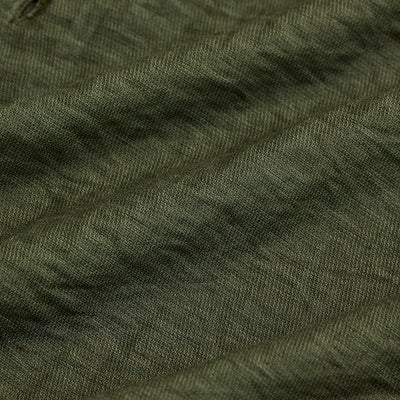 Olive Mandarin Linen Blend Shirt