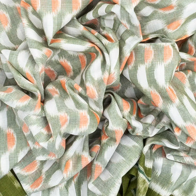 White Handloom Orissa Cotton Saree With Tie & Dye Motifs