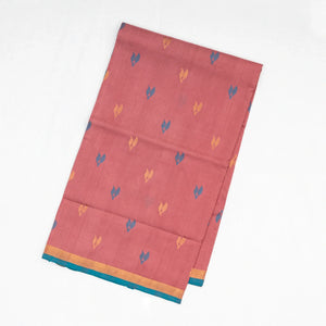 Dusty Pink Handloom Uppada Silk Saree With Floral Buttas