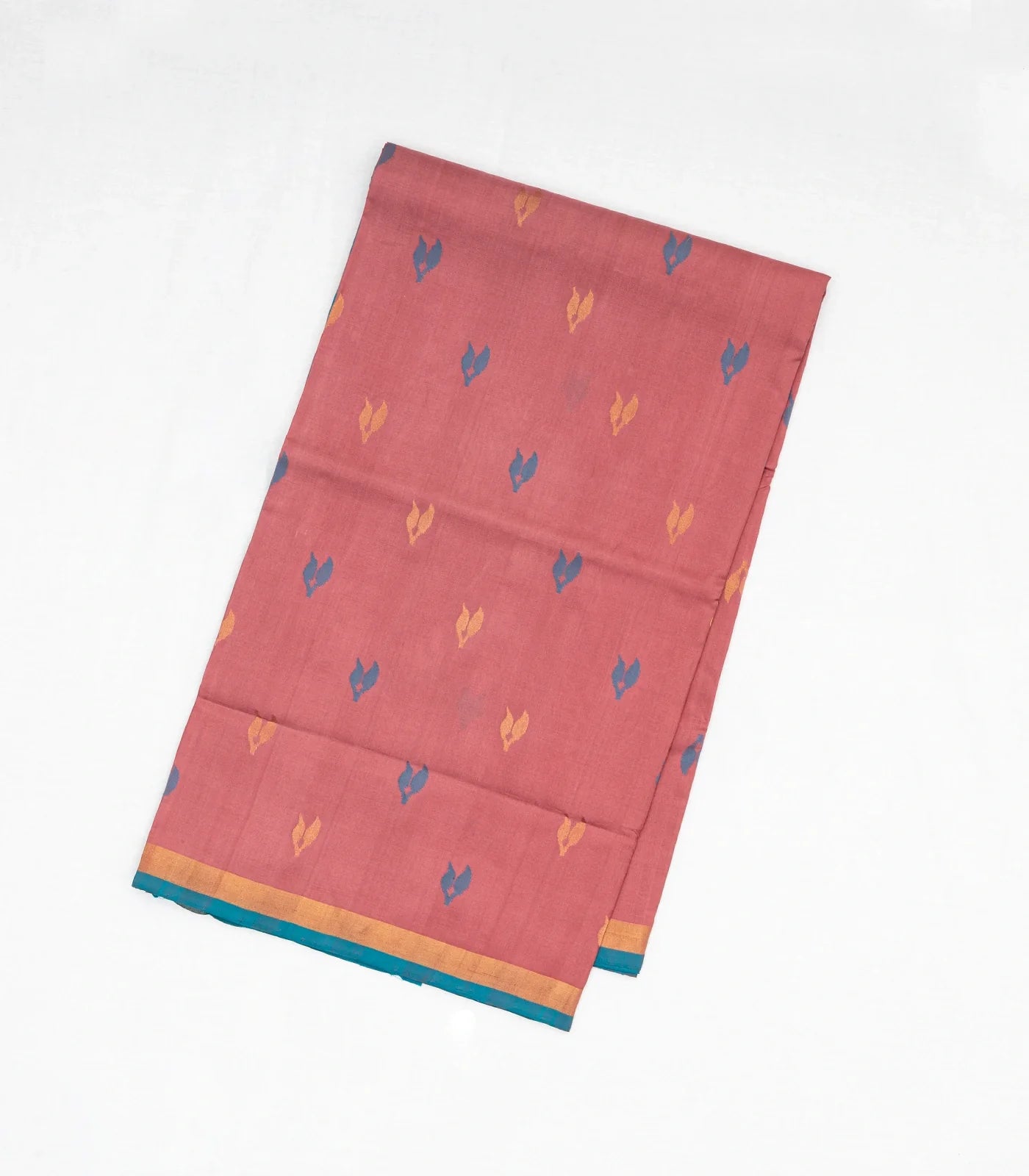 Dusty Pink Handloom Uppada Silk Saree With Floral Buttas