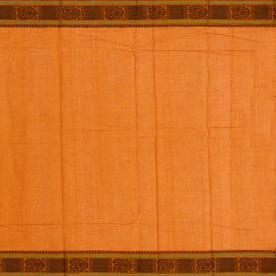 Mango Yellow Handloom Kanchi Cotton Saree With Mango Buttas