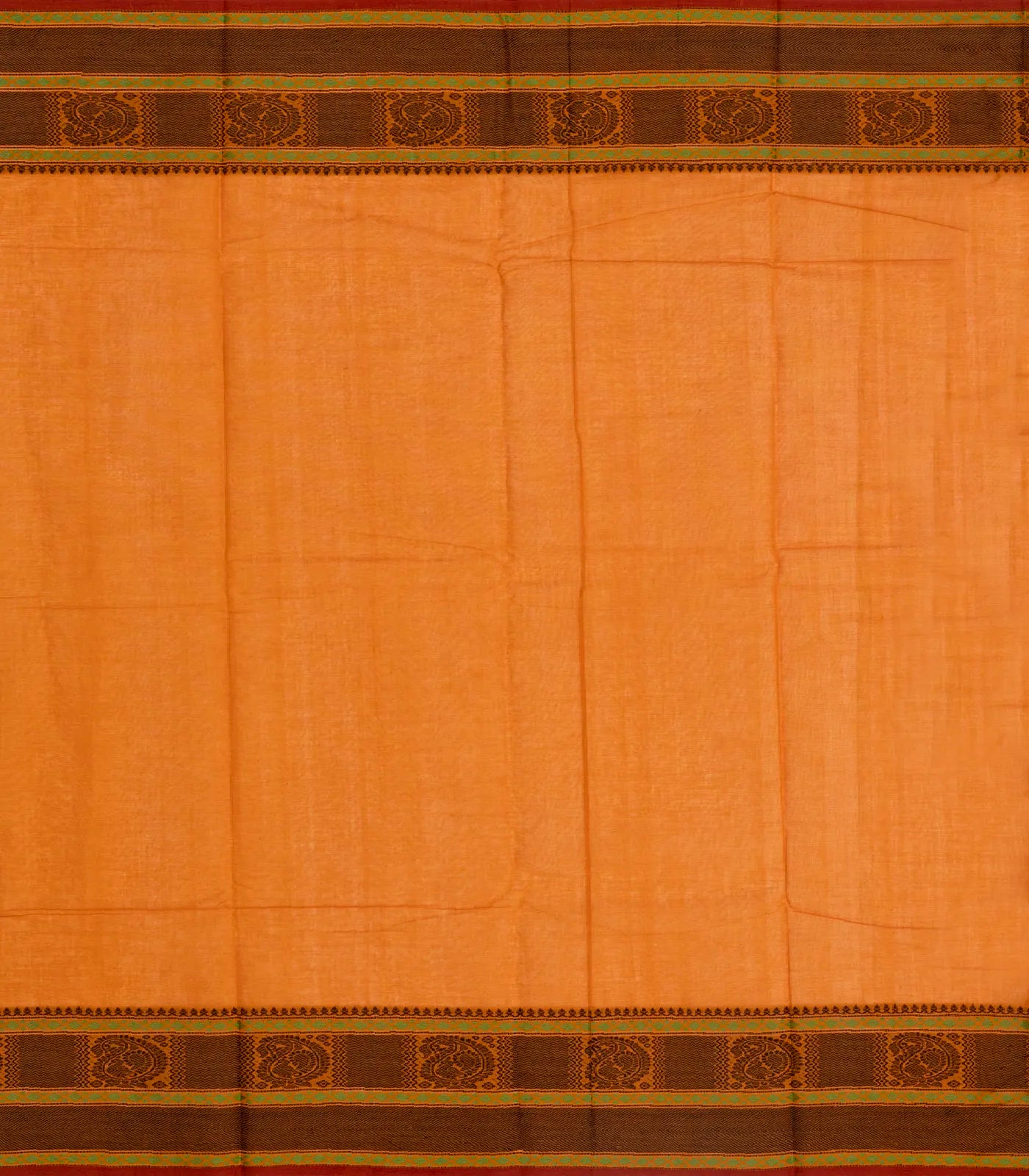 Mango Yellow Handloom Kanchi Cotton Saree With Mango Buttas