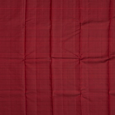 Maroon Handloom Kanchipuram Silk Saree With Checks & Buttas