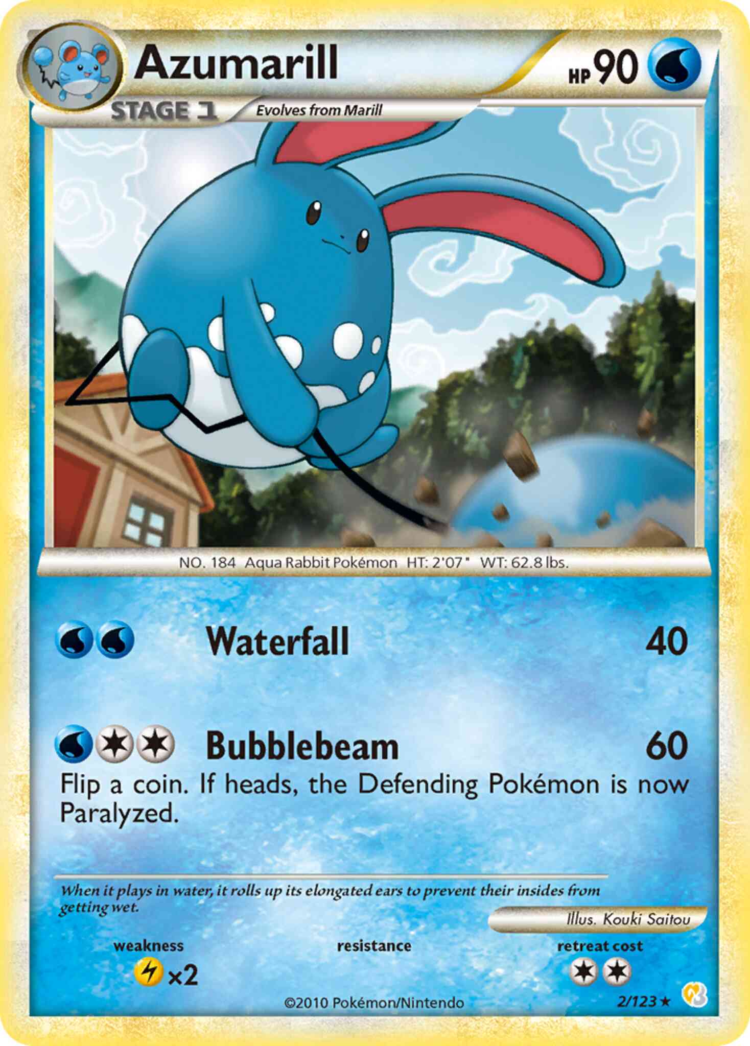 Azumarill - 2/123 - Rare Holo [hgss1-2] [Reverse Holo]
