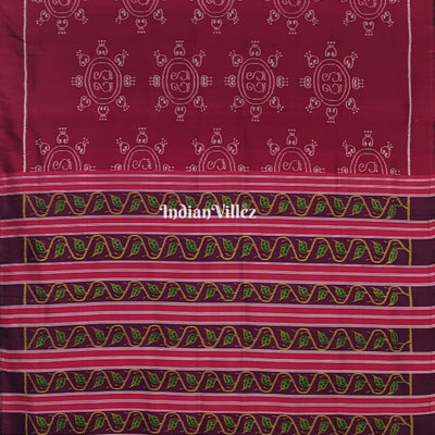 Maroon Laxmi Feet Odisha Ikat Contemporary Silk Saree