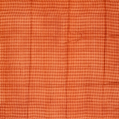 Pink Handloom Tussar Silk Saree Printed With Diamond Motifs