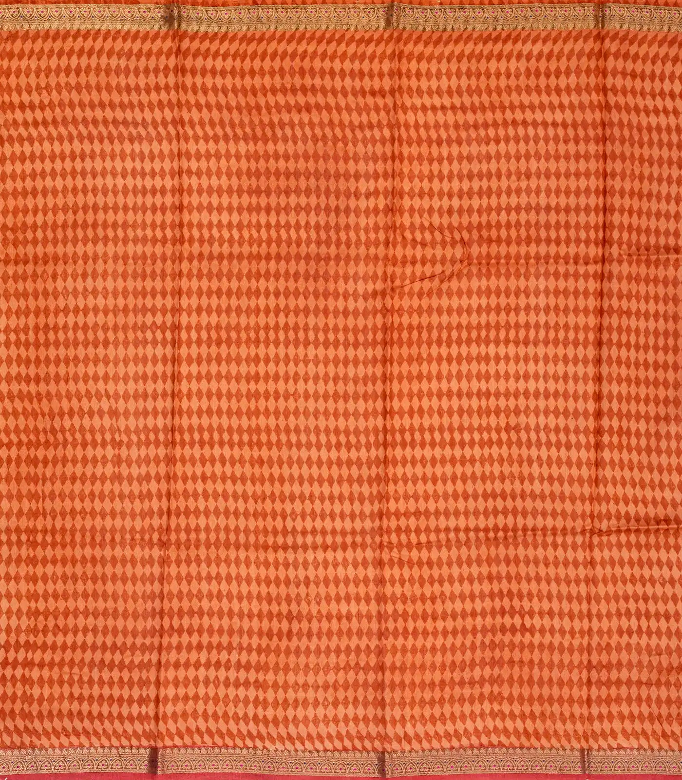 Pink Handloom Tussar Silk Saree Printed With Diamond Motifs