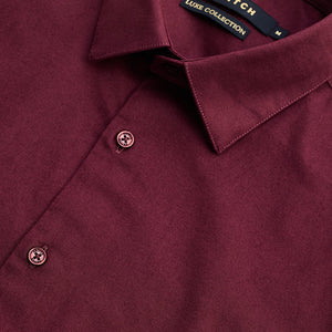 Maroon Stretchable Slim Fit Shirt