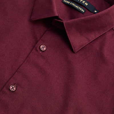 Maroon Stretchable Slim Fit Shirt