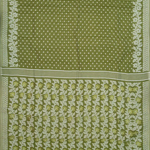 Cardamom Green Bengal Cotton Saree With Coin Motifs