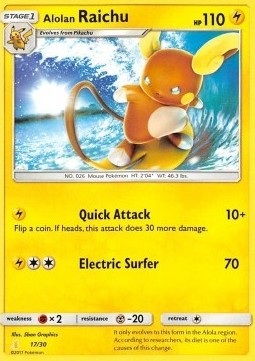 Alolan Raichu - 17/30 - Uncommon [SM Trainer Kit: Lycanroc and Alolan Raichu] [Non-Holo]
