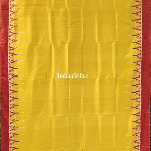 Lemon Yellow Odisha Ikat Designer Contemporary Silk Saree