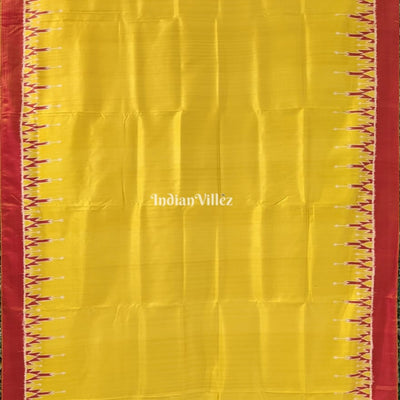 Lemon Yellow Odisha Ikat Designer Contemporary Silk Saree