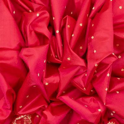 Pink woven Banarasi Silk Saree With Floral Motifs