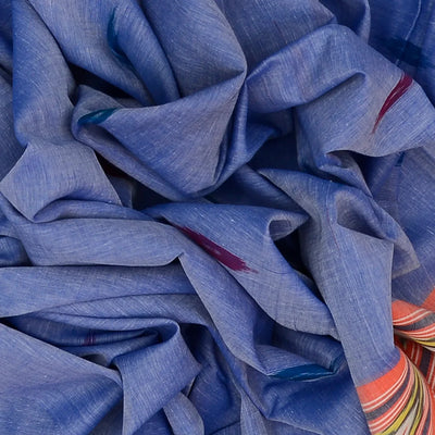 Lavender Woven Orissa Cotton Saree With Contrast Border